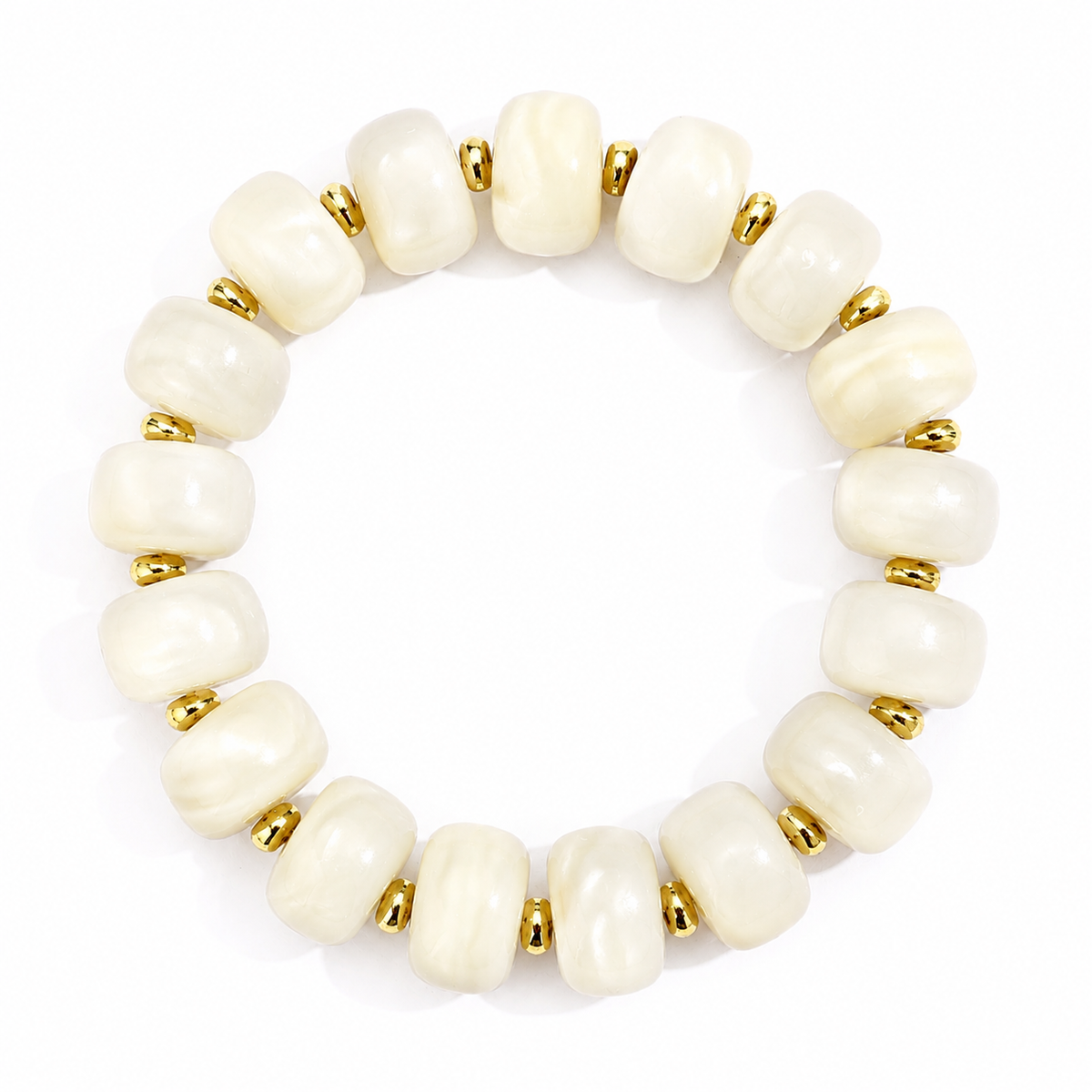 Udroze Ivory Resin Bead Bracelets for Women Stretch Chunky Bracelet - image 1
