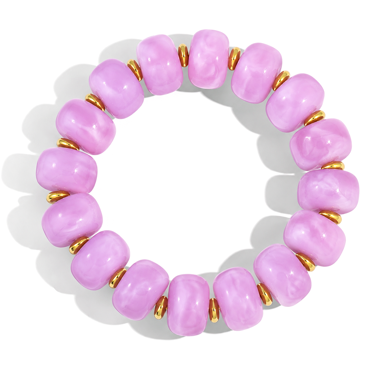 Udroze Lavender Resin Bead Bracelets for Women Stretch Chunky Bracelet - image 1
