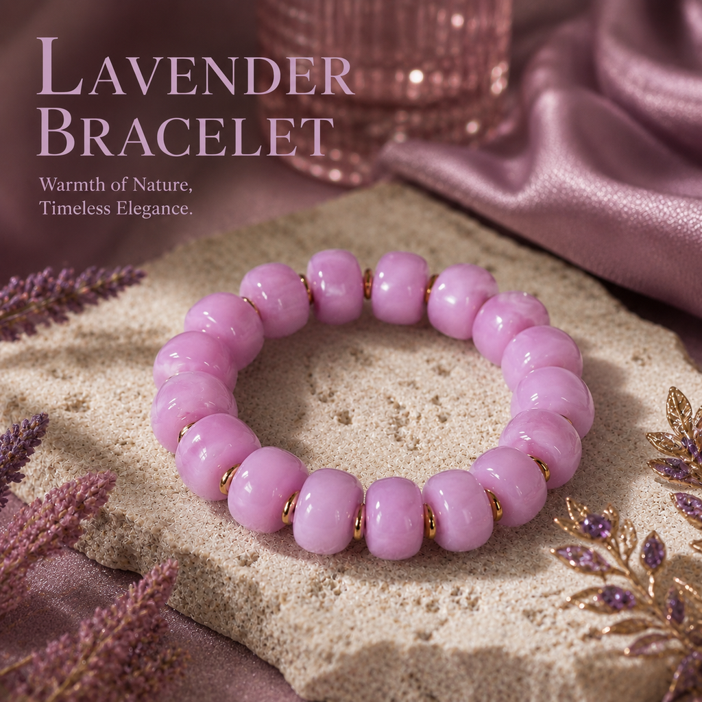 Udroze Lavender Resin Bead Bracelets for Women Stretch Chunky Bracelet - image 6