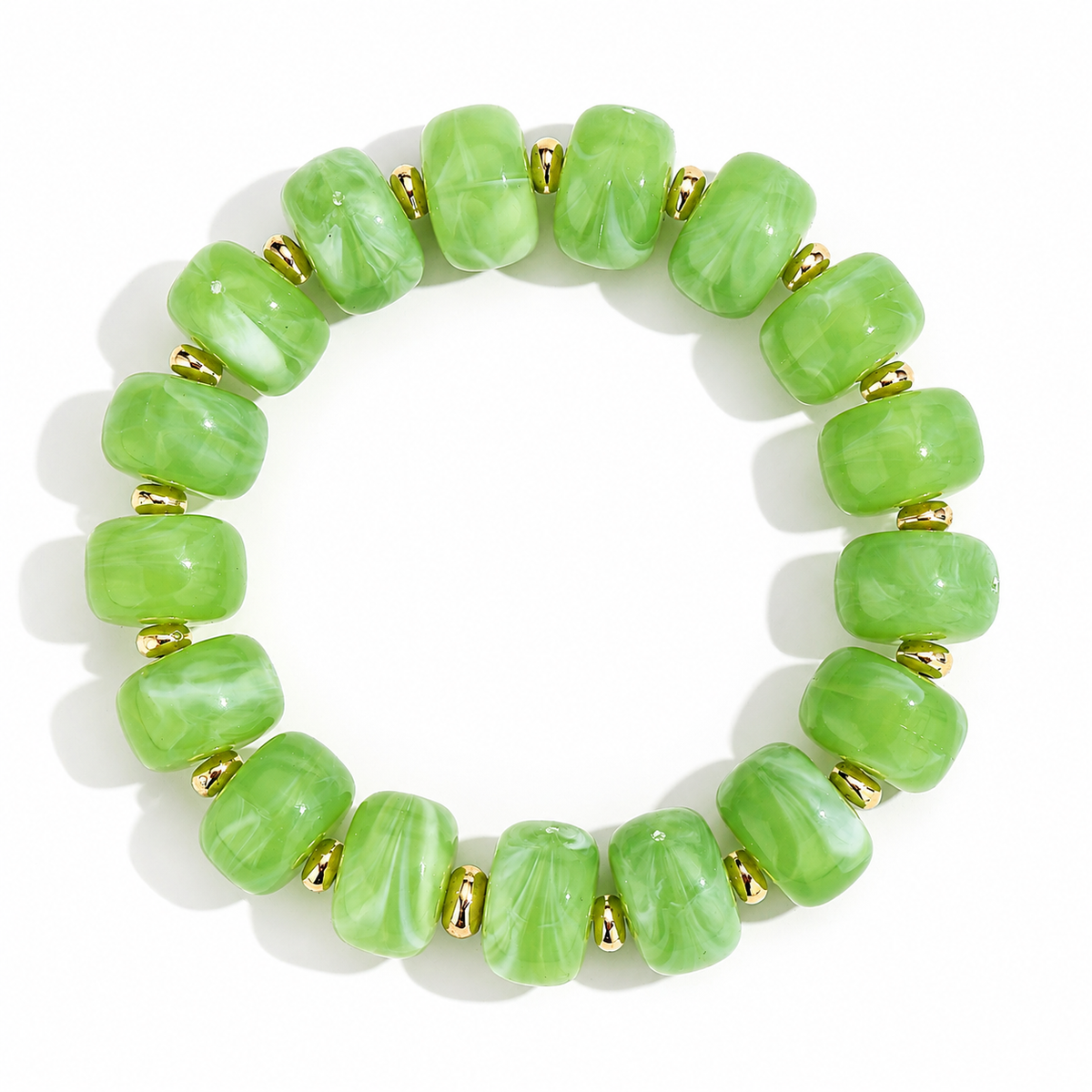 Udroze Green Resin Bead Bracelets for Women Stretch Chunky Bracelet - image 1