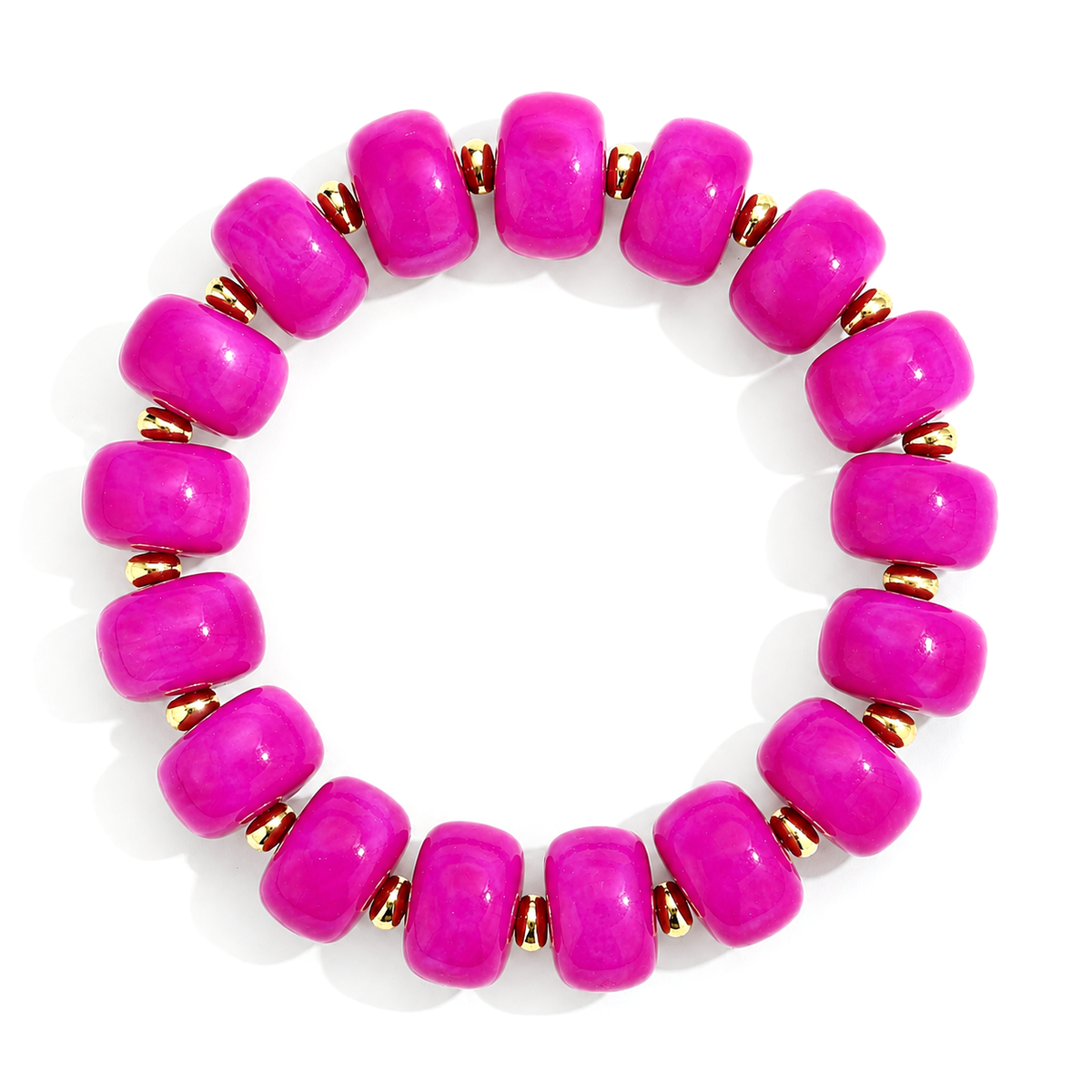 Udroze Magenta Resin Bead Bracelets for Women Stretch Chunky Bracelet - image 1