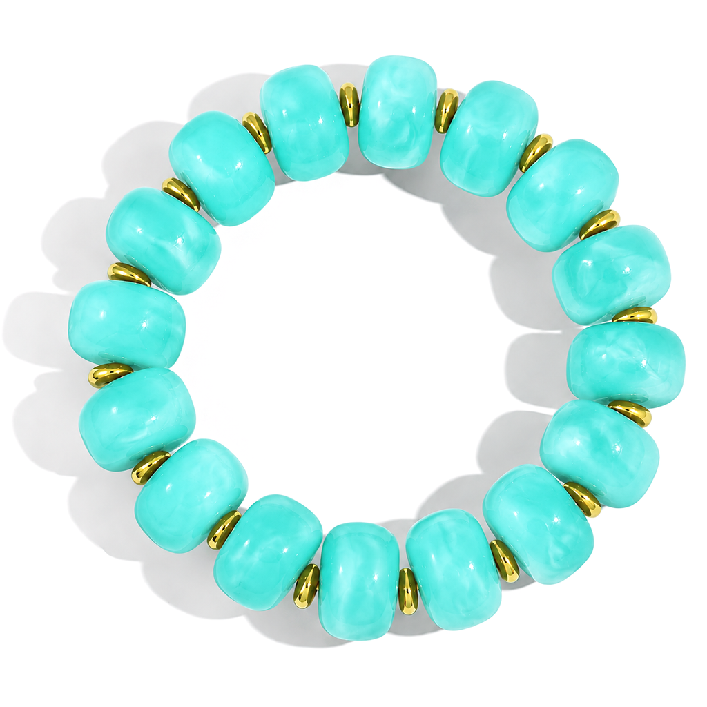 Udroze Turquoise Resin Bead Bracelets for Women Stretch Chunky Bracelet - image 1