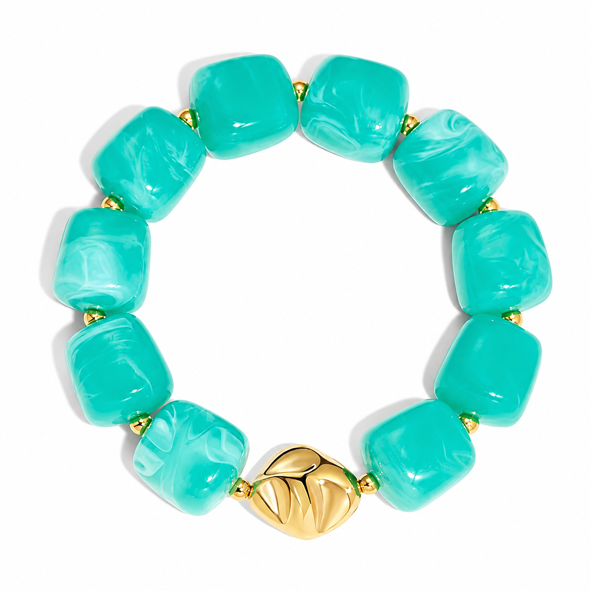 Udroze Turquoise Resin Bead Bracelets for Women Stretch Chunky Bracelet - image 1