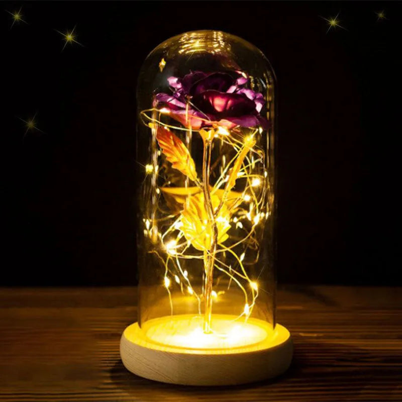 LED Eternal Rose Glass Light