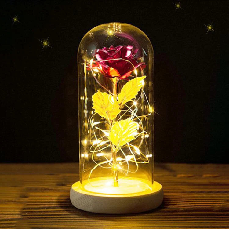 LED Eternal Rose Glass Light