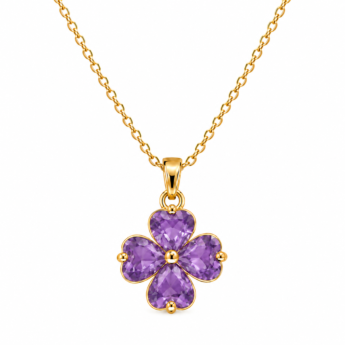 Udroze Amethyst Four Leaf Clover Necklace for Women Dainty Shamrock Jewelry - image 1