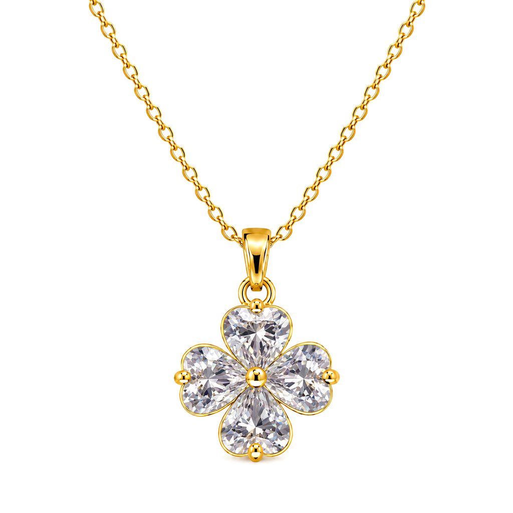 Udroze Crystal Four Leaf Clover Necklace for Women Dainty Shamrock Jewelry - image 1