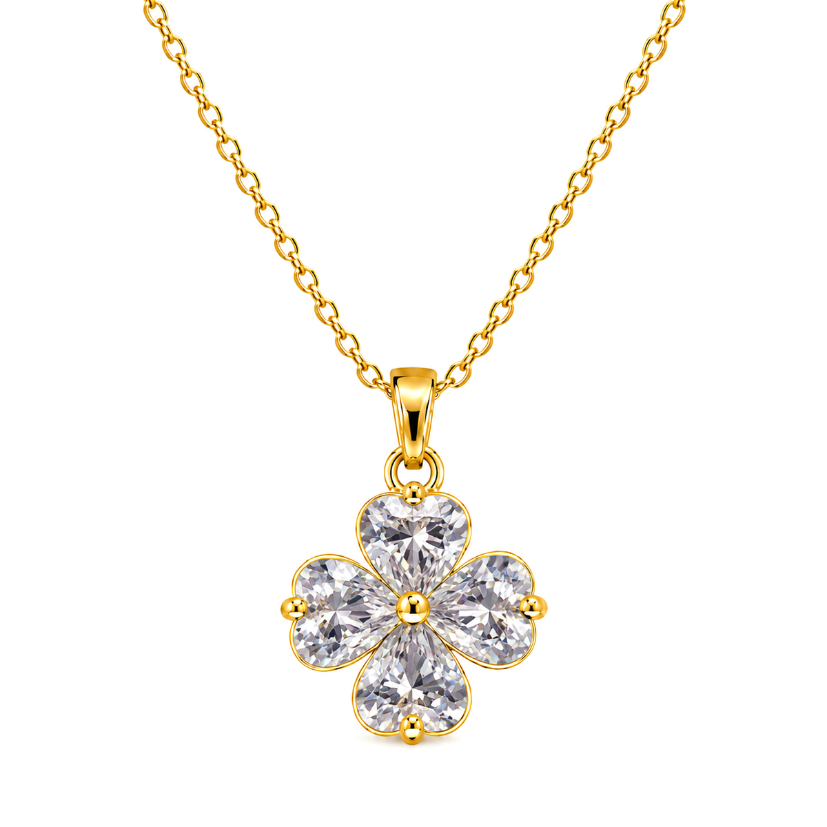 Udroze Crystal Four Leaf Clover Necklace for Women Dainty Shamrock Jewelry - image 1