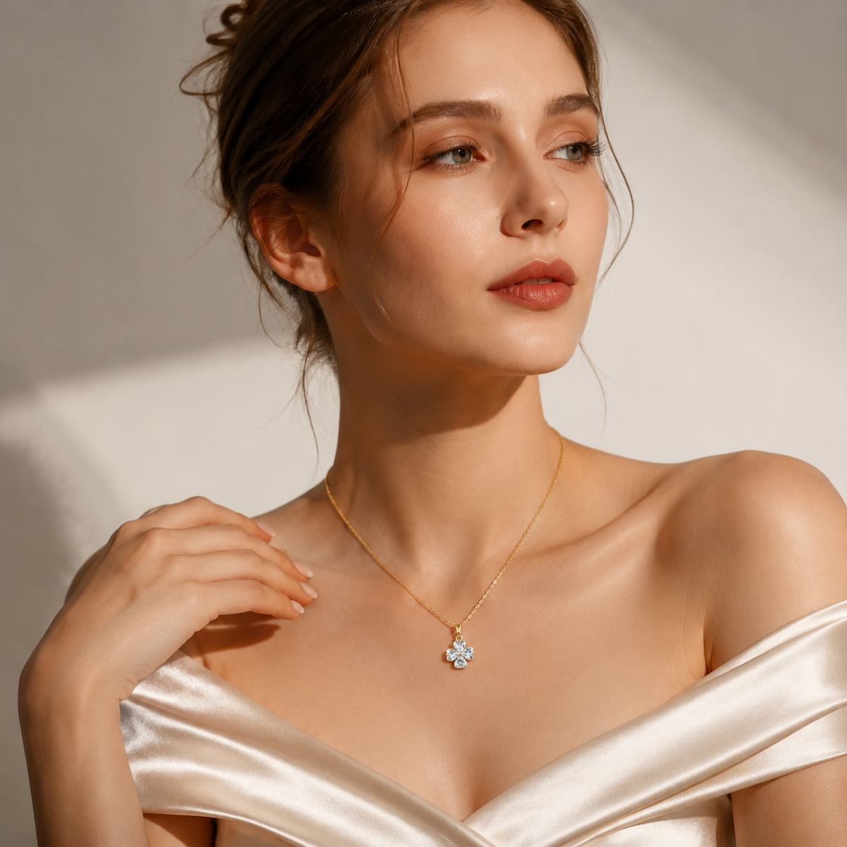 Udroze Crystal Four Leaf Clover Necklace for Women Dainty Shamrock Jewelry - image 4