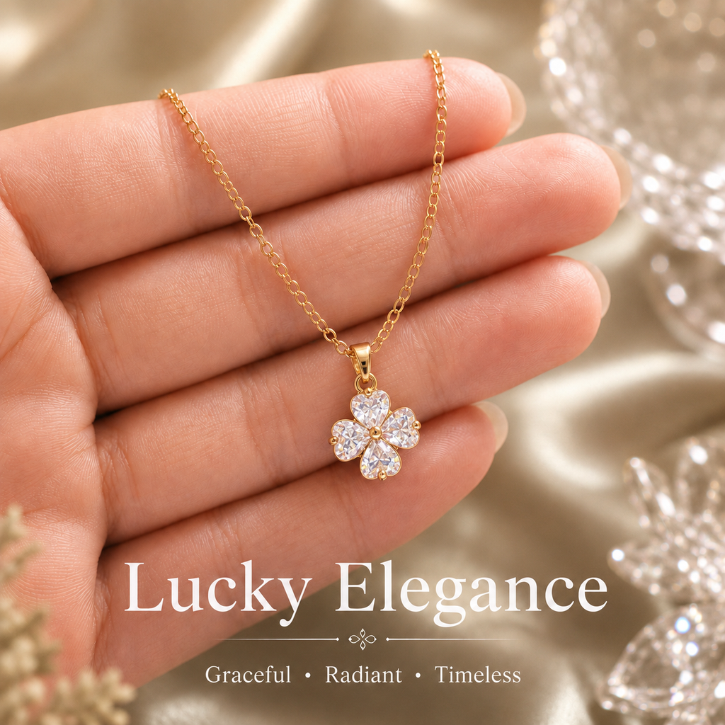 Udroze Crystal Four Leaf Clover Necklace for Women Dainty Shamrock Jewelry - image 5