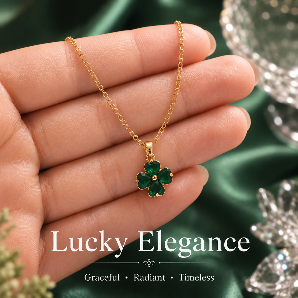 Udroze Emerald Four Leaf Clover Necklace for Women Dainty Shamrock Jewelry - image 5