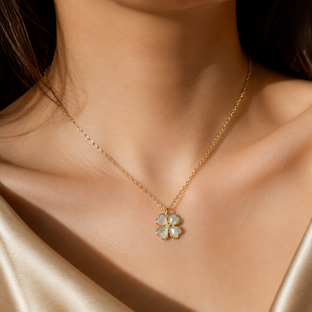 Udroze Gold Four Leaf Clover Necklace for Women Dainty Shamrock Jewelry - image 2