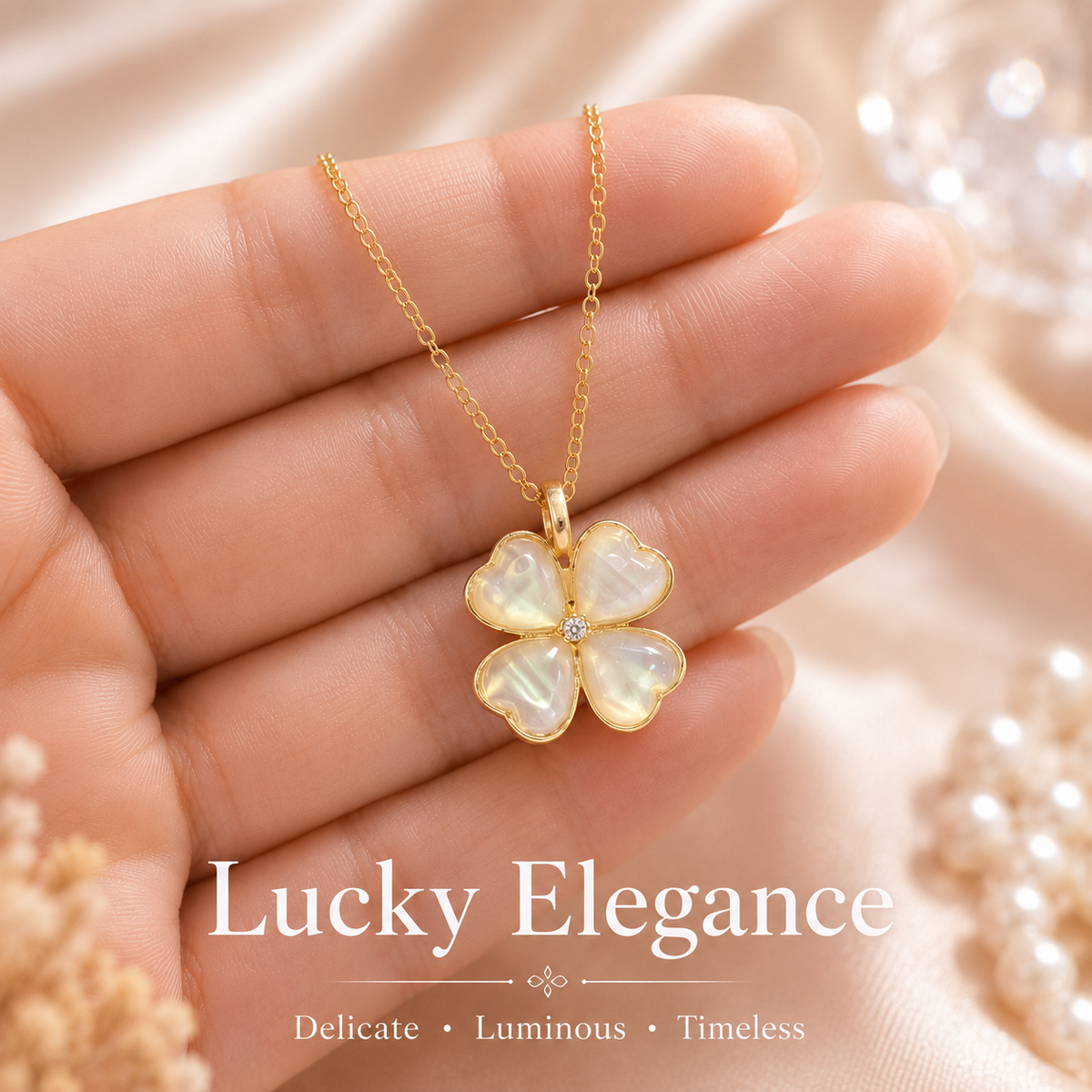 Udroze Gold Four Leaf Clover Necklace for Women Dainty Shamrock Jewelry - image 5