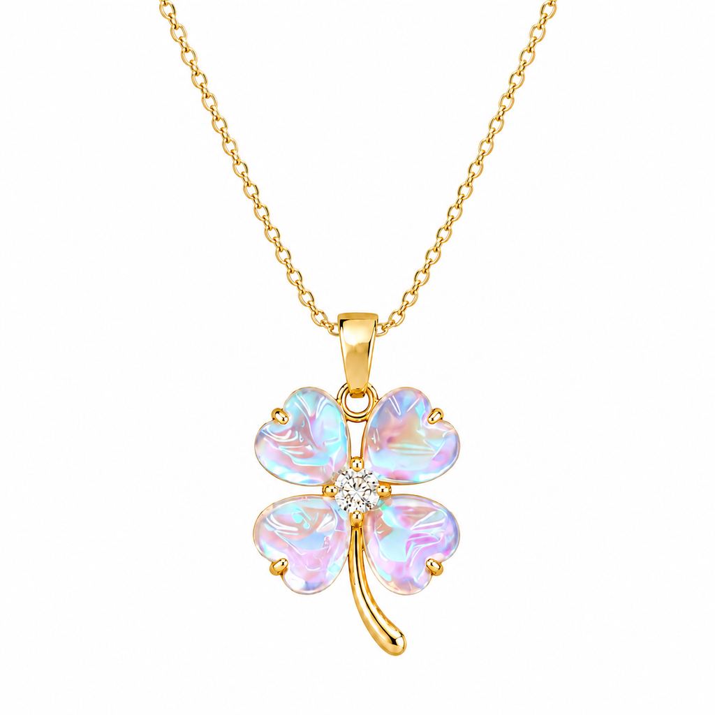 Udroze Iridescent Four Leaf Clover Necklace for Women Shamrock Jewelry - image 1