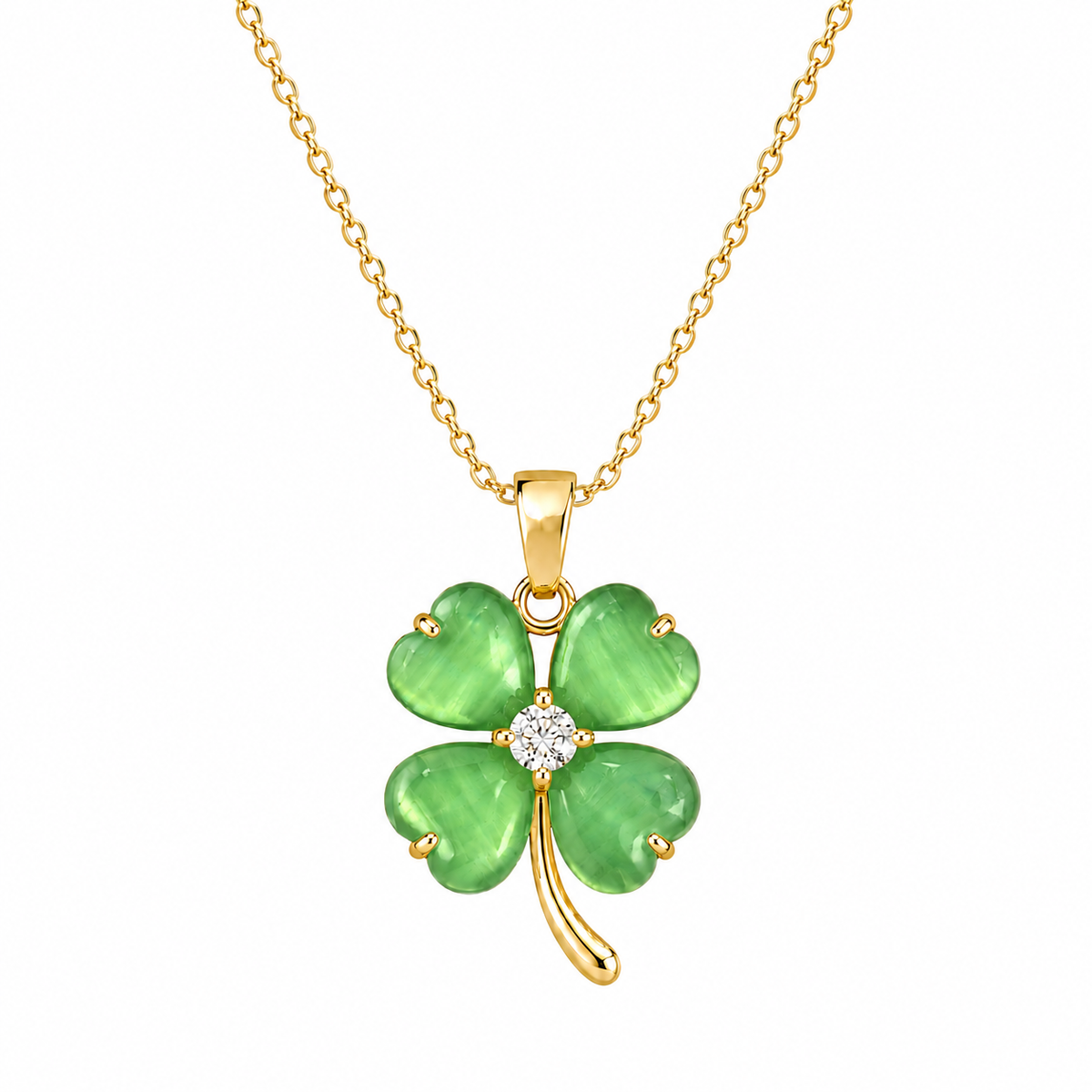 Udroze Green Four Leaf Clover Necklace for Women Dainty Shamrock Jewelry - image 1