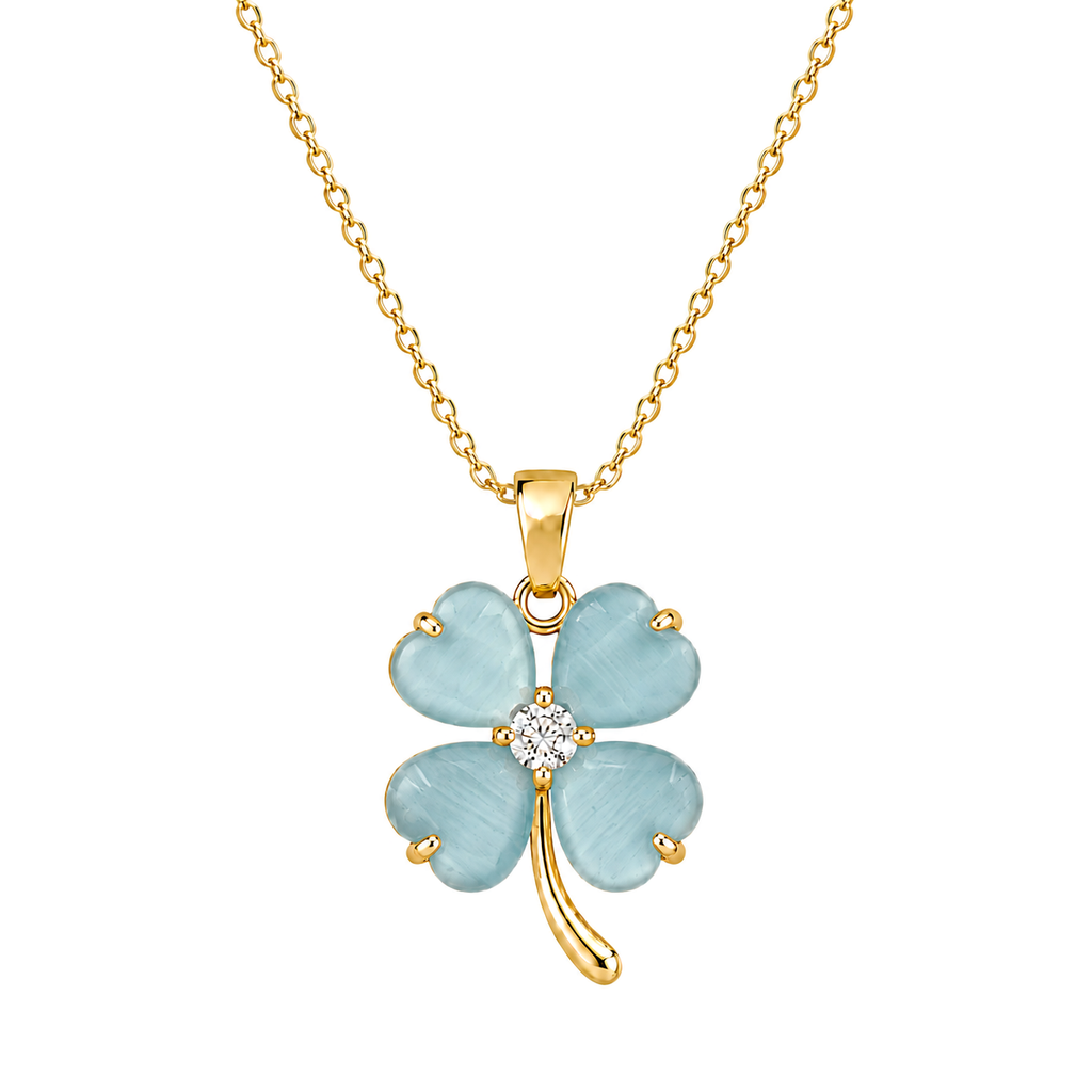 Udroze Blue Four Leaf Clover Necklace for Women Dainty Shamrock Jewelry - image 1
