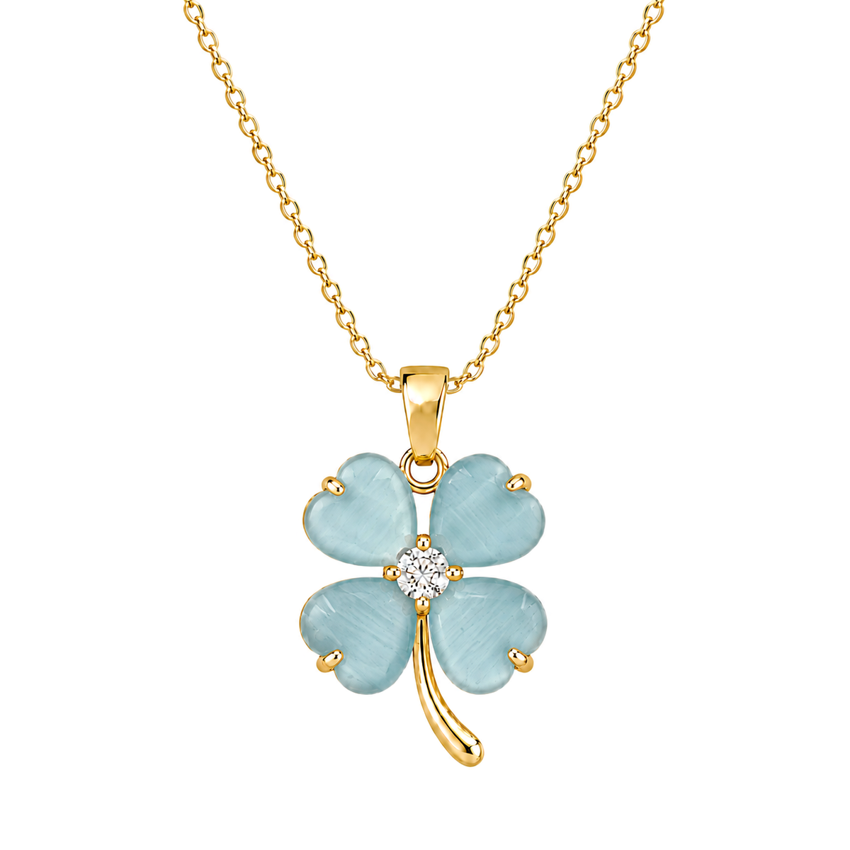 Udroze Blue Four Leaf Clover Necklace for Women Dainty Shamrock Jewelry - image 1