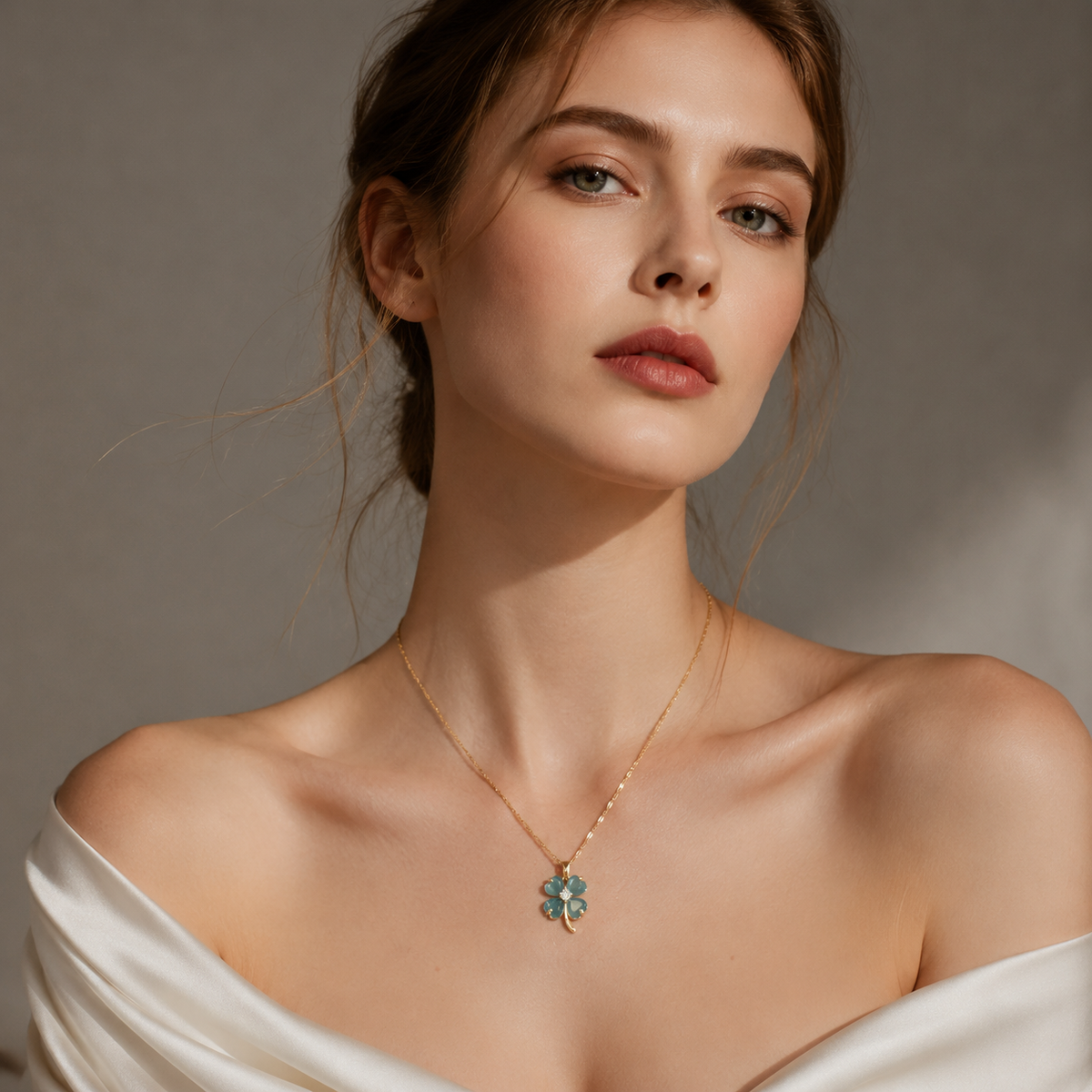 Udroze Blue Four Leaf Clover Necklace for Women Dainty Shamrock Jewelry - image 4
