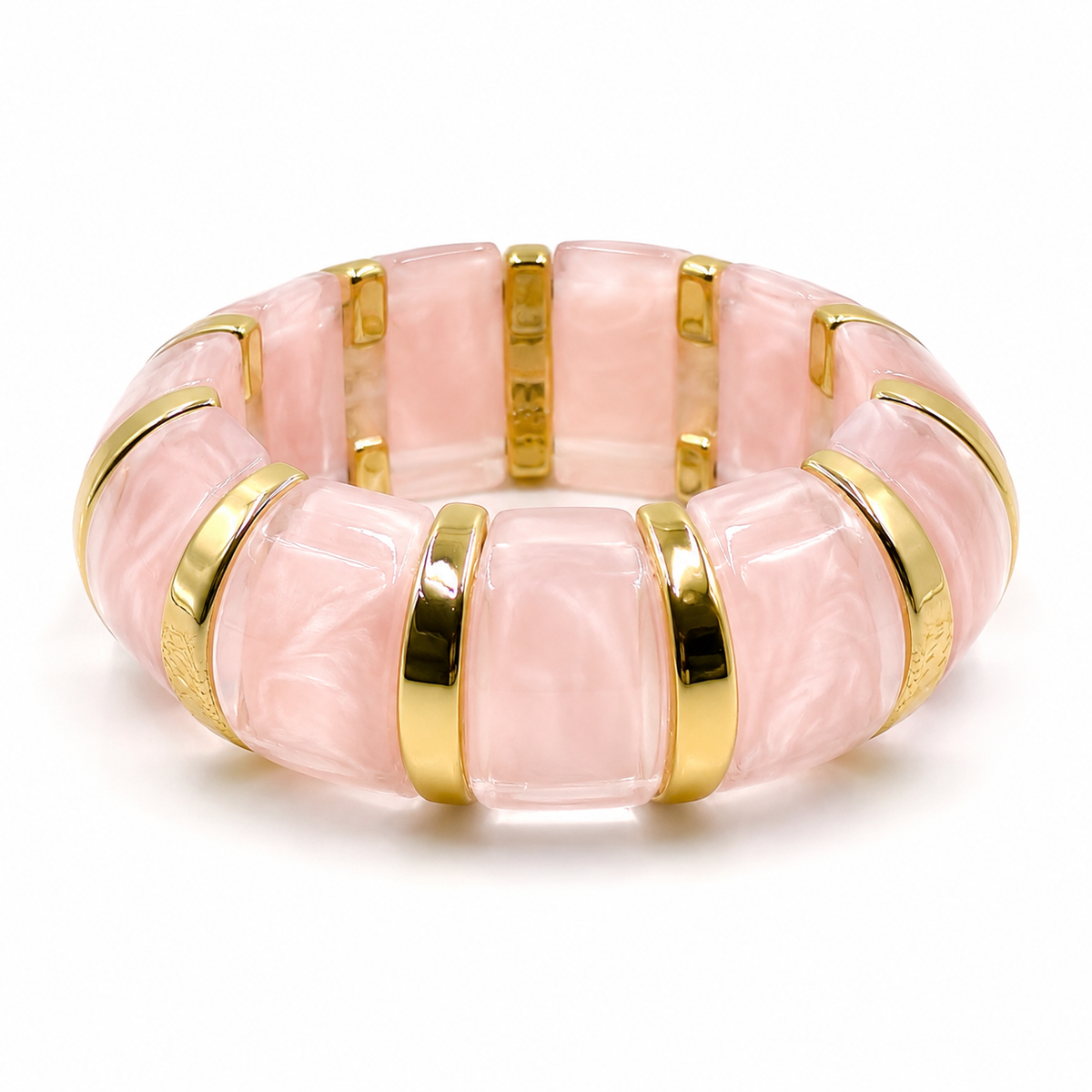 Udroze Blush chunky resin stretch bangle bracelet - main product image