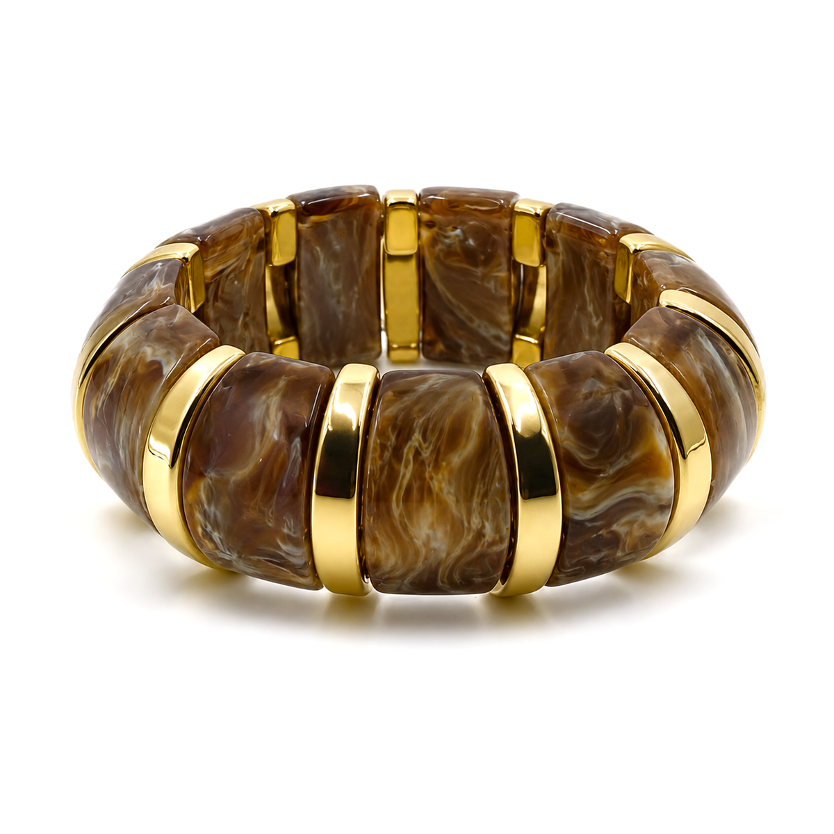 Udroze Coffee chunky resin stretch bangle bracelet - main product image