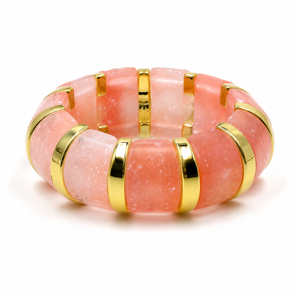 Udroze Coral chunky resin stretch bangle bracelet - main product image