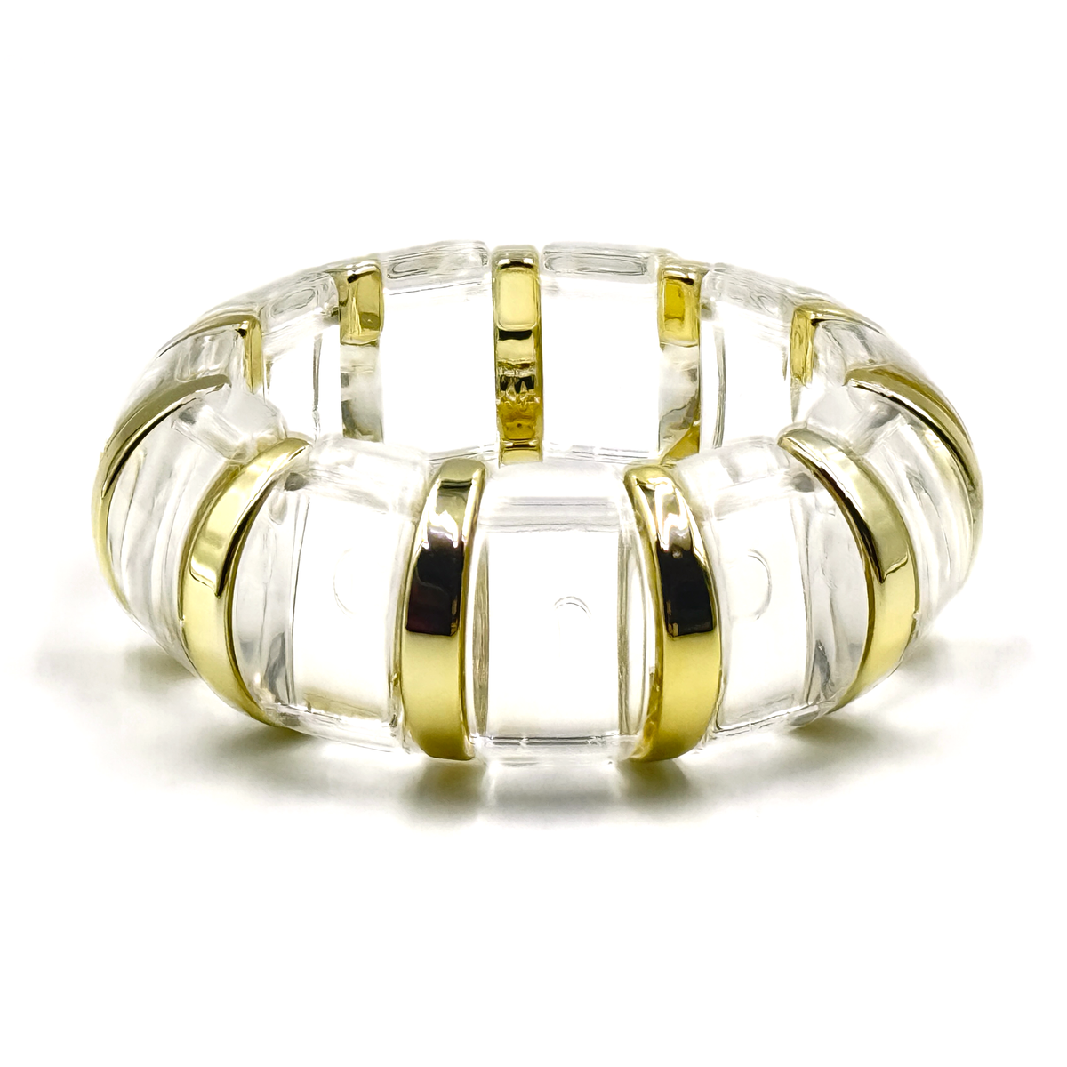 Udroze Crystal chunky resin stretch bangle bracelet - main product image