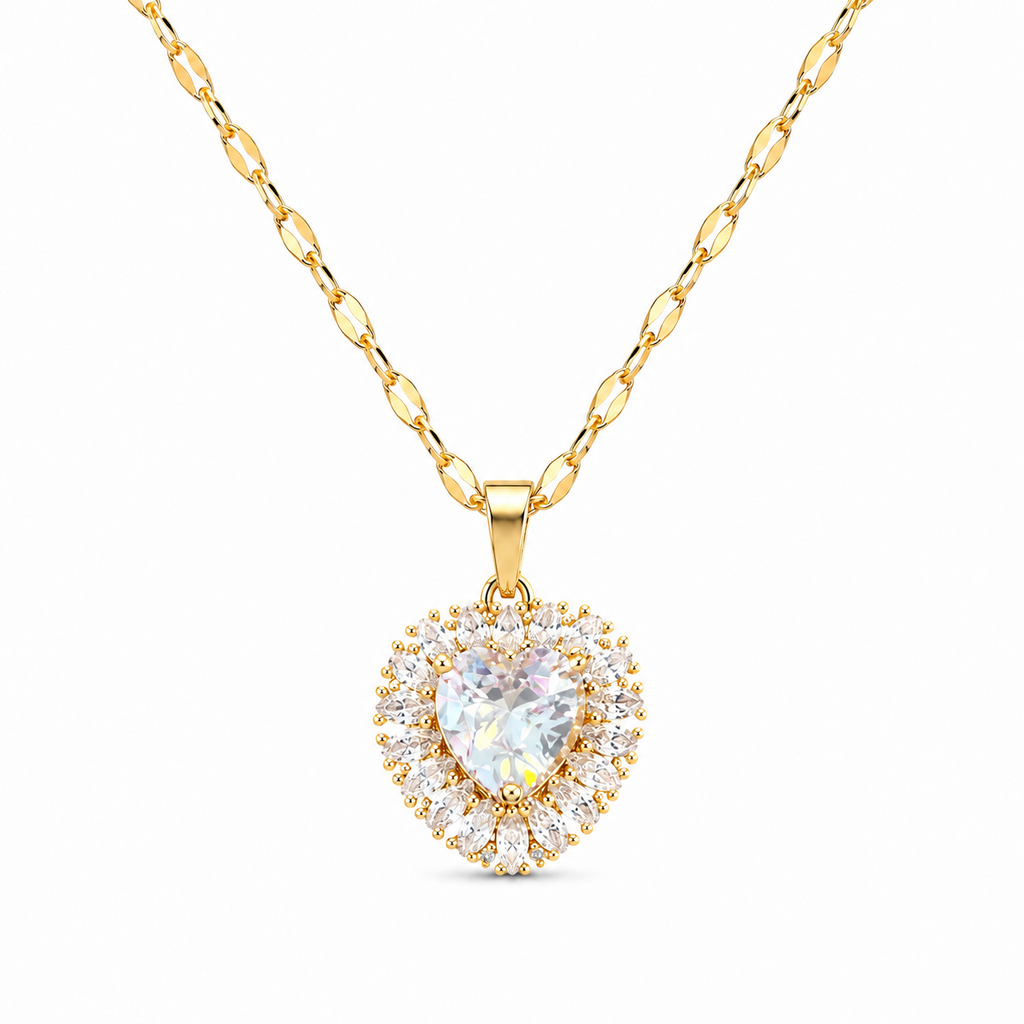 UDROZE Diamond Ice heart necklace - main product image