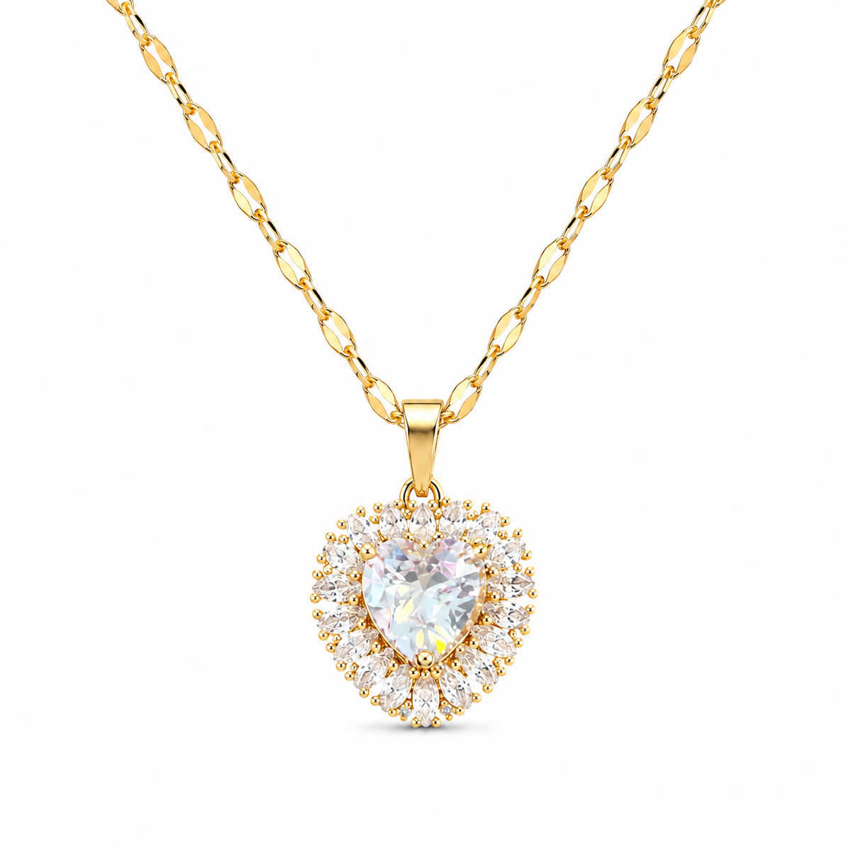 UDROZE Diamond Ice heart necklace - main product image