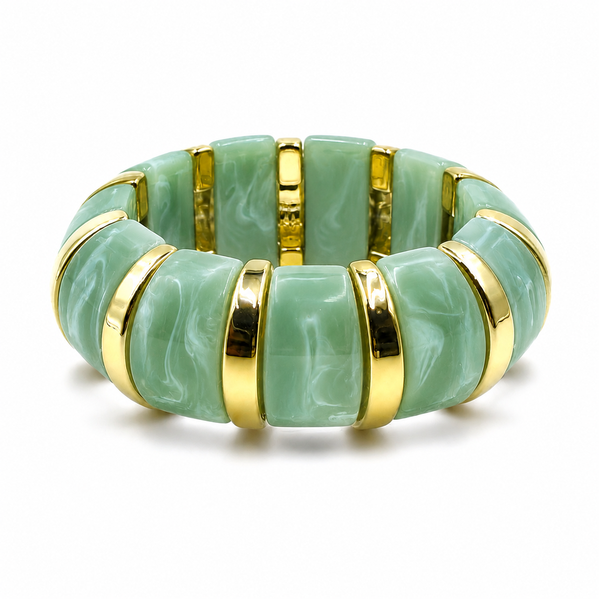 Udroze Jade chunky resin stretch bangle bracelet - main product image