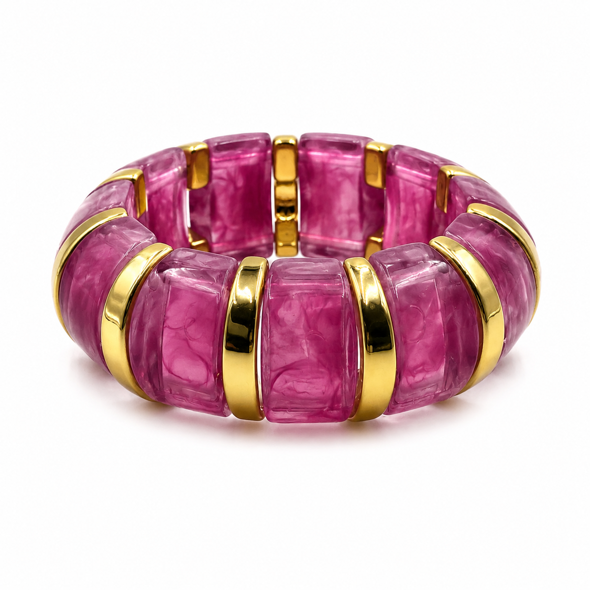 Udroze Mauve chunky resin stretch bangle bracelet - main product image