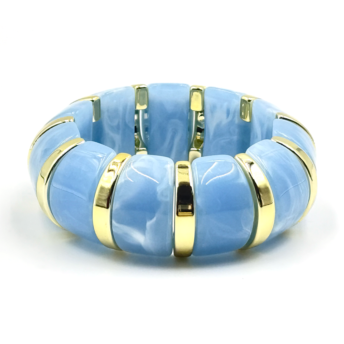 Udroze Periwinkle chunky resin stretch bangle bracelet - main product image