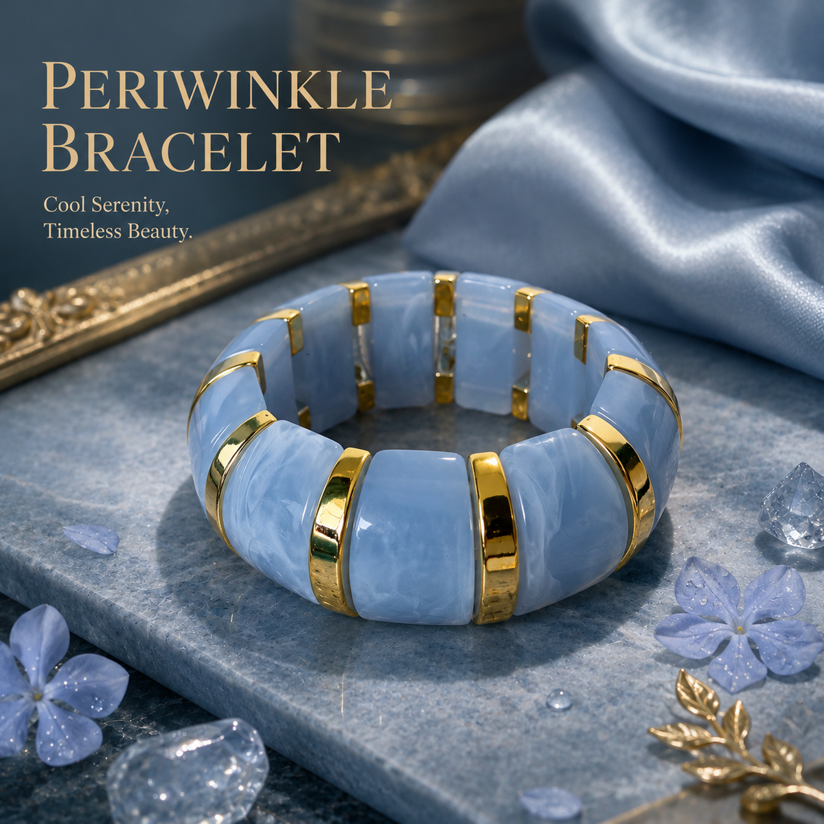 Udroze Periwinkle chunky resin stretch bangle bracelet - bracelet display