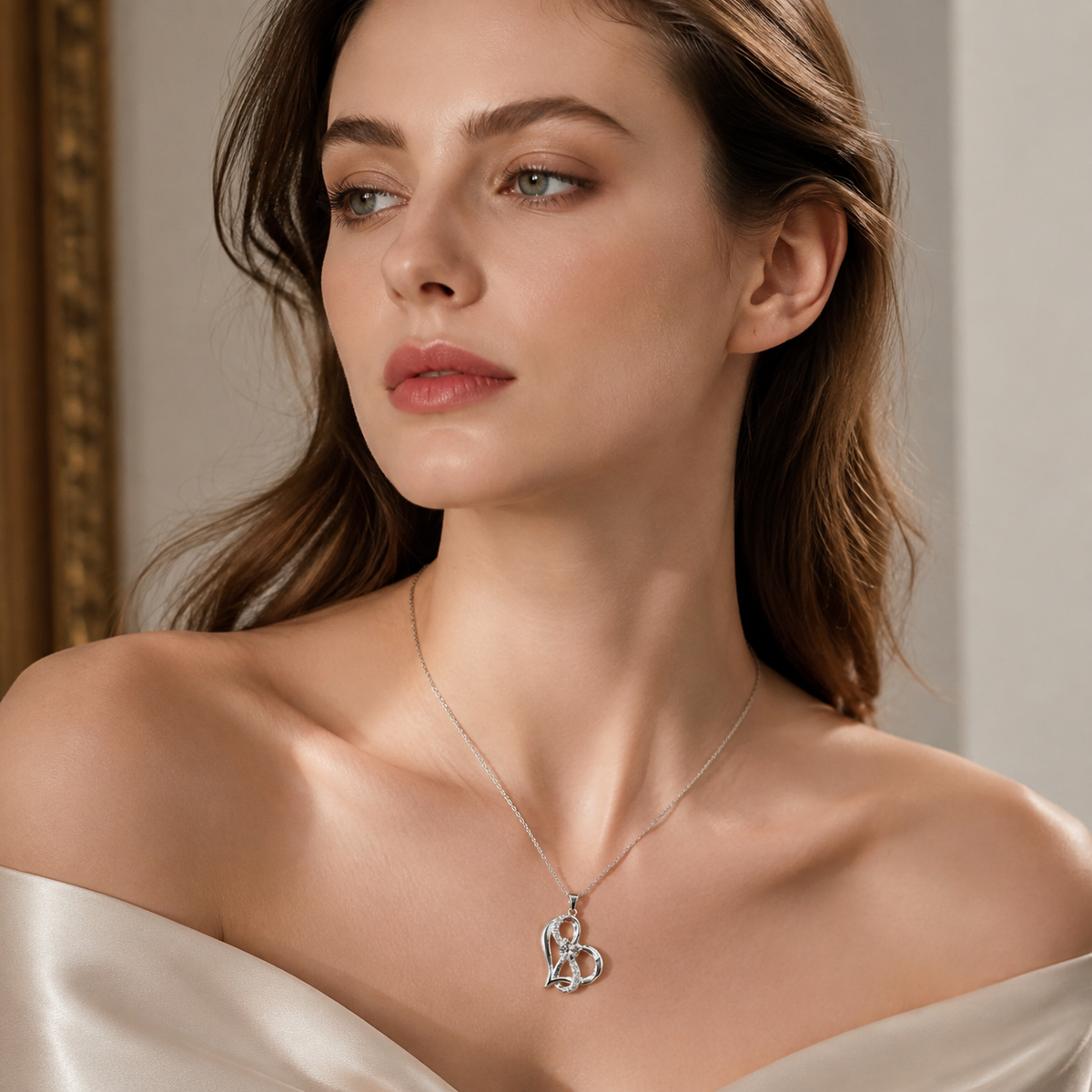 Udroze April Heart Birthstone Necklace for Women Crystal Heart Necklace - image 4