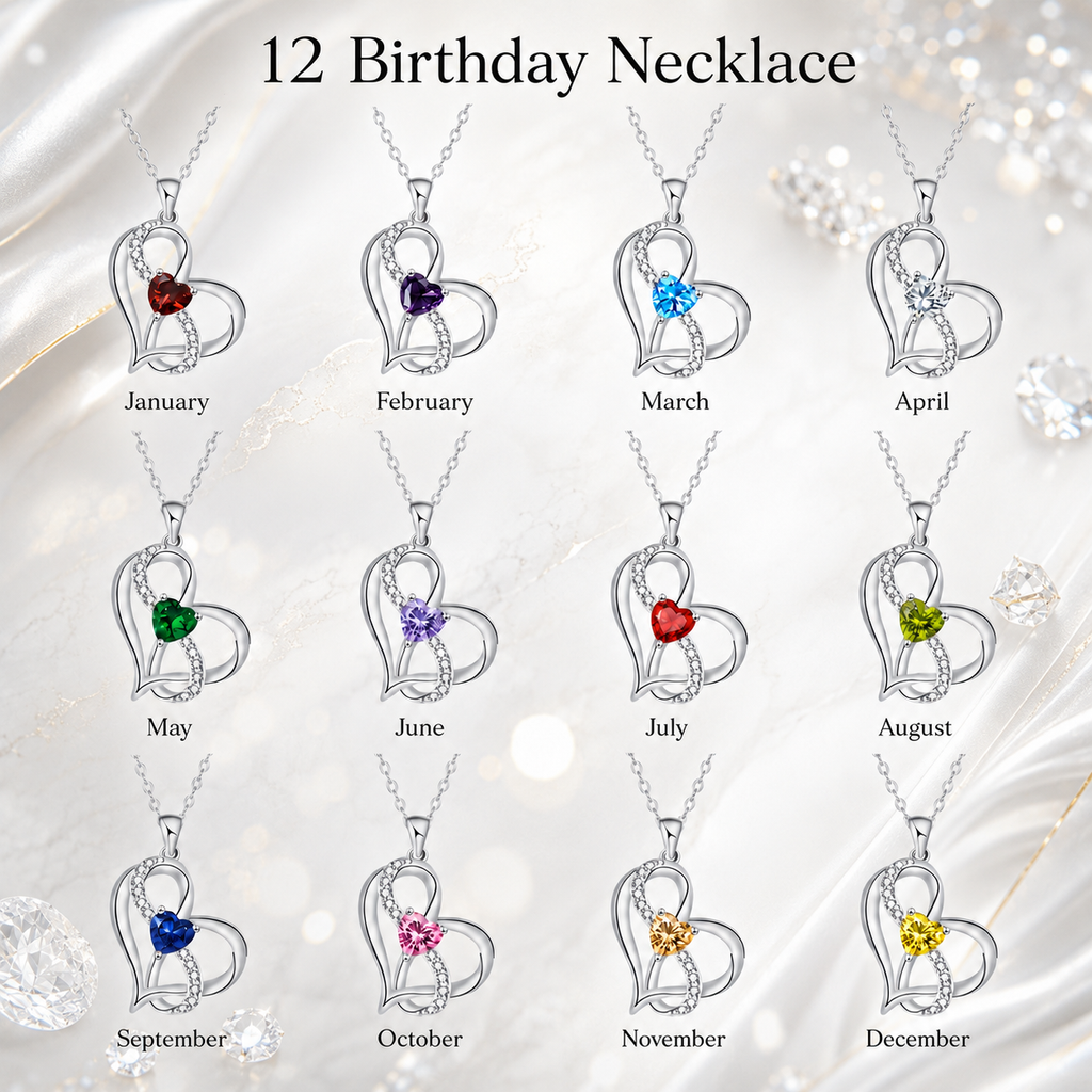 Udroze April Heart Birthstone Necklace for Women Crystal Heart Necklace - image 7